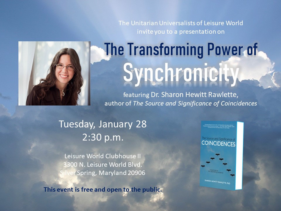 Jan. 28 Event in the DC area: The Transforming Power of Synchronicity